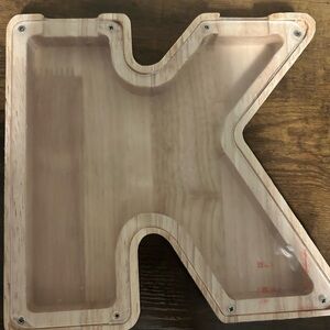 Wooden Letter K Bank